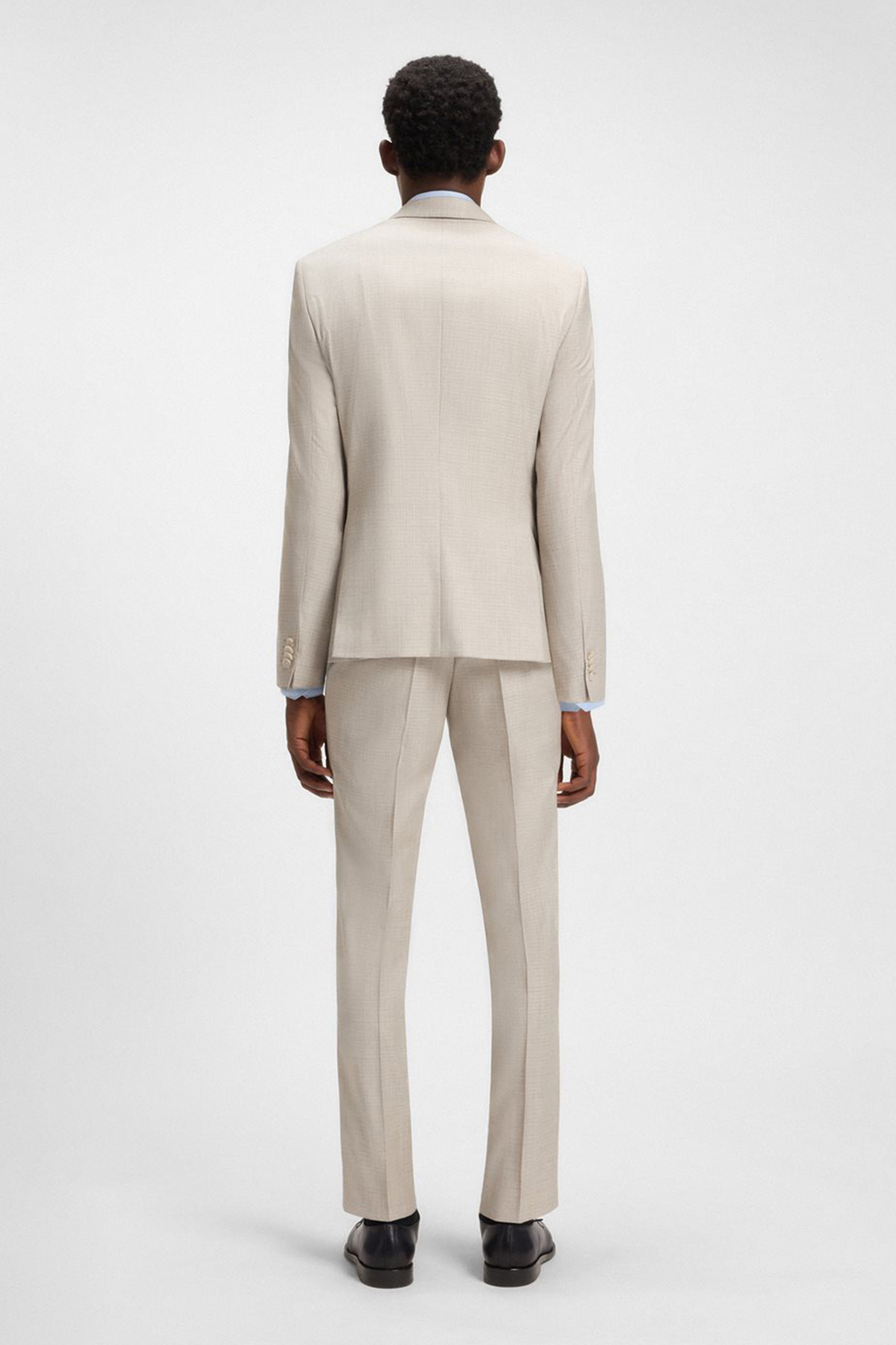 Traje Slim Fit De Lana Virgen Con Microestampado Y Seda image number 2