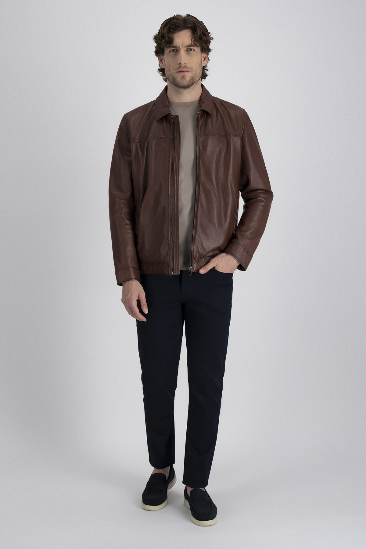 Chamarra La Vera Pelle Contemporary Fit image number 4