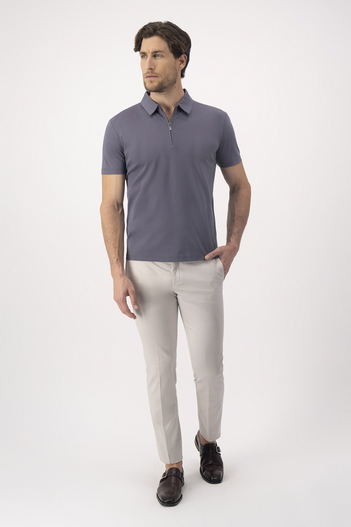 PLAYERA TIPO POLO MERCERIZED COTTON CONTEMPORARY FIT