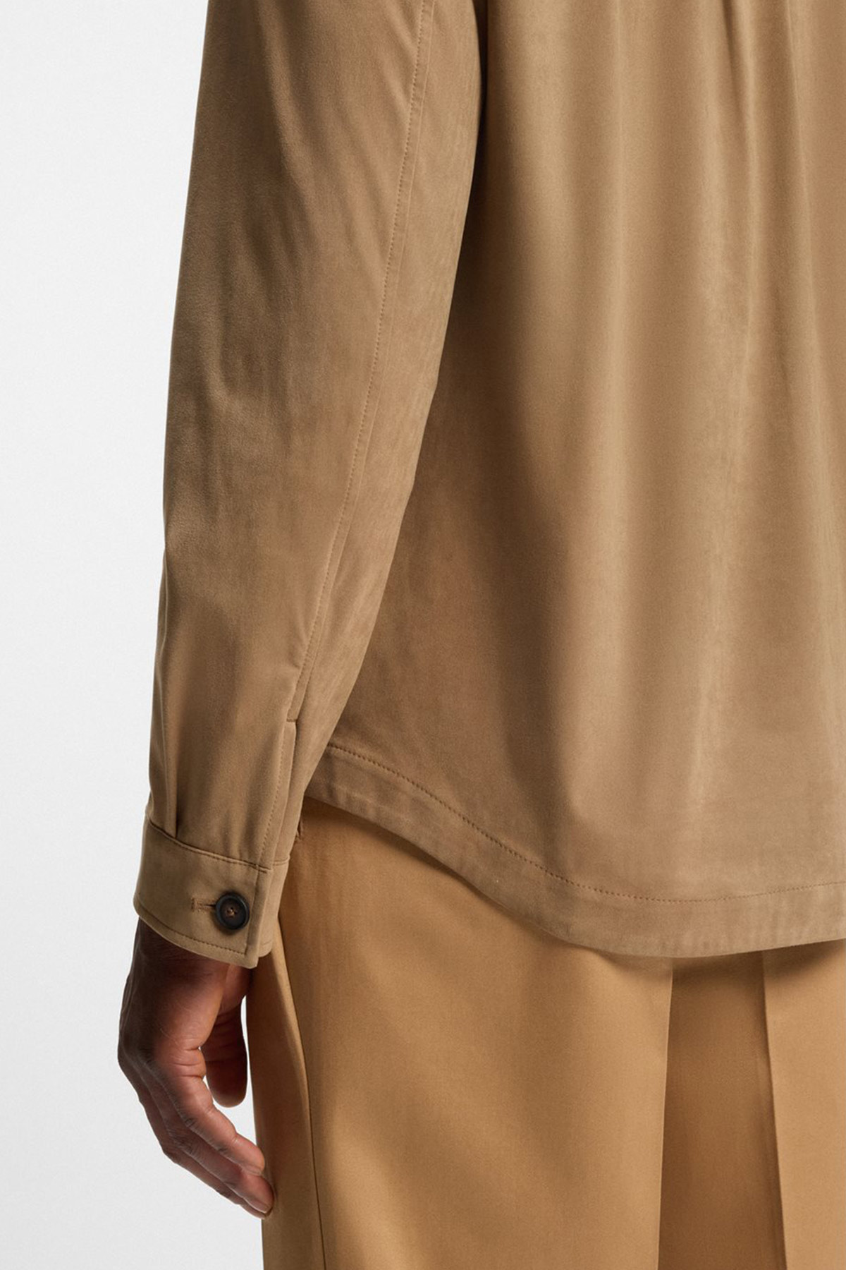 Sobrecamisa De Corte Relajado En Tejido Elástico image number 4