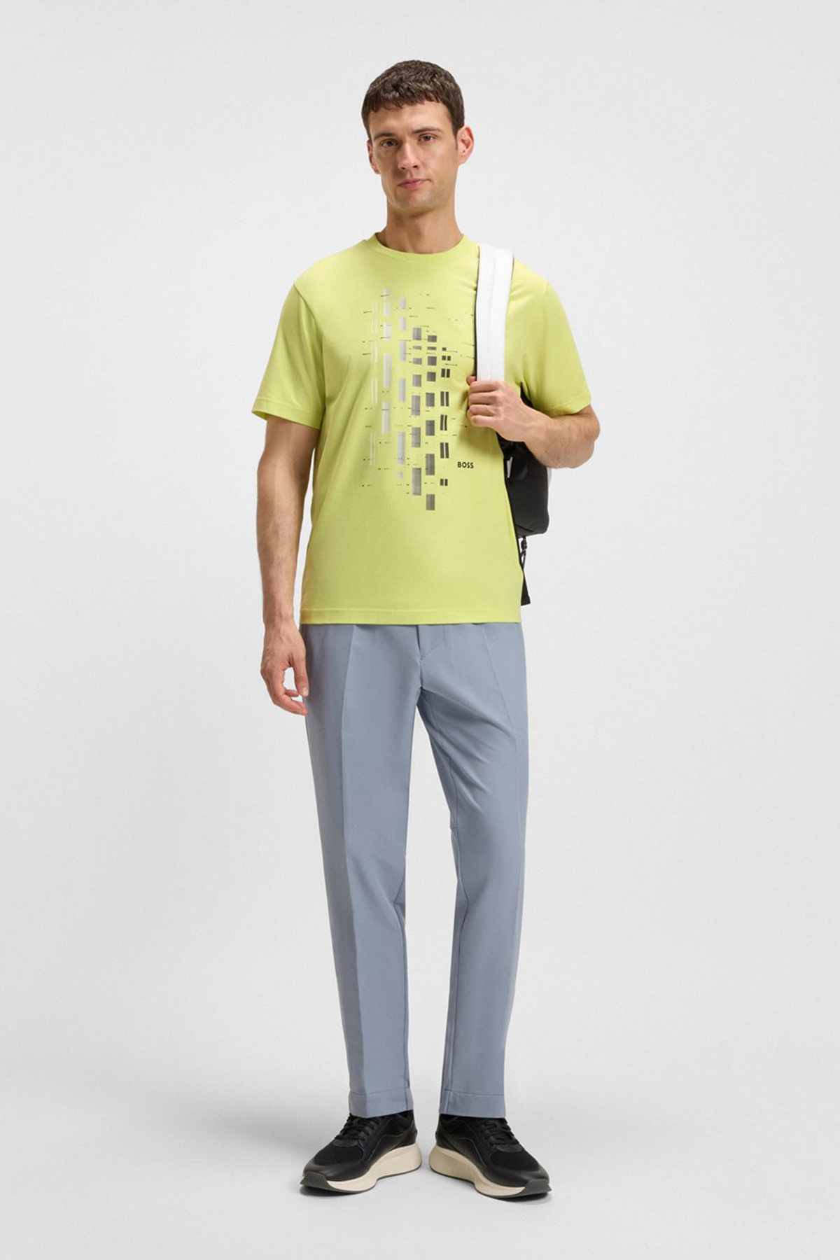 Playera De Algodón Elástico Con Estampado Geométrico image number 2