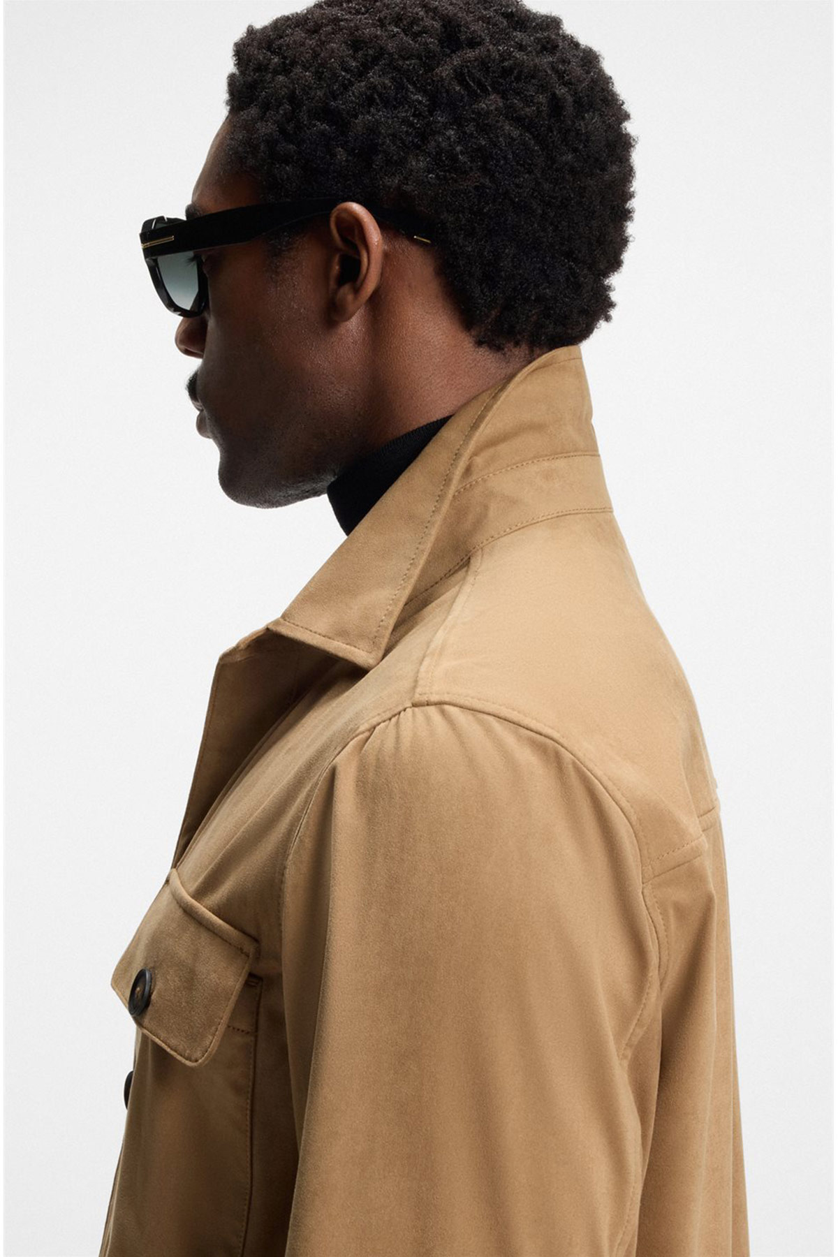 Sobrecamisa De Corte Relajado En Tejido Elástico image number 3