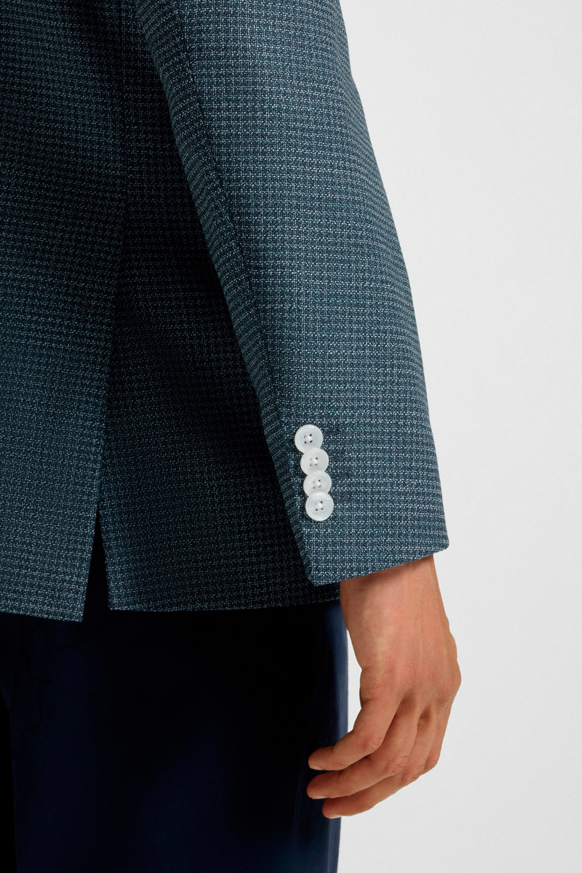 Blazer Regular Fit Con Estampado En Mezcla De Lana image number 4