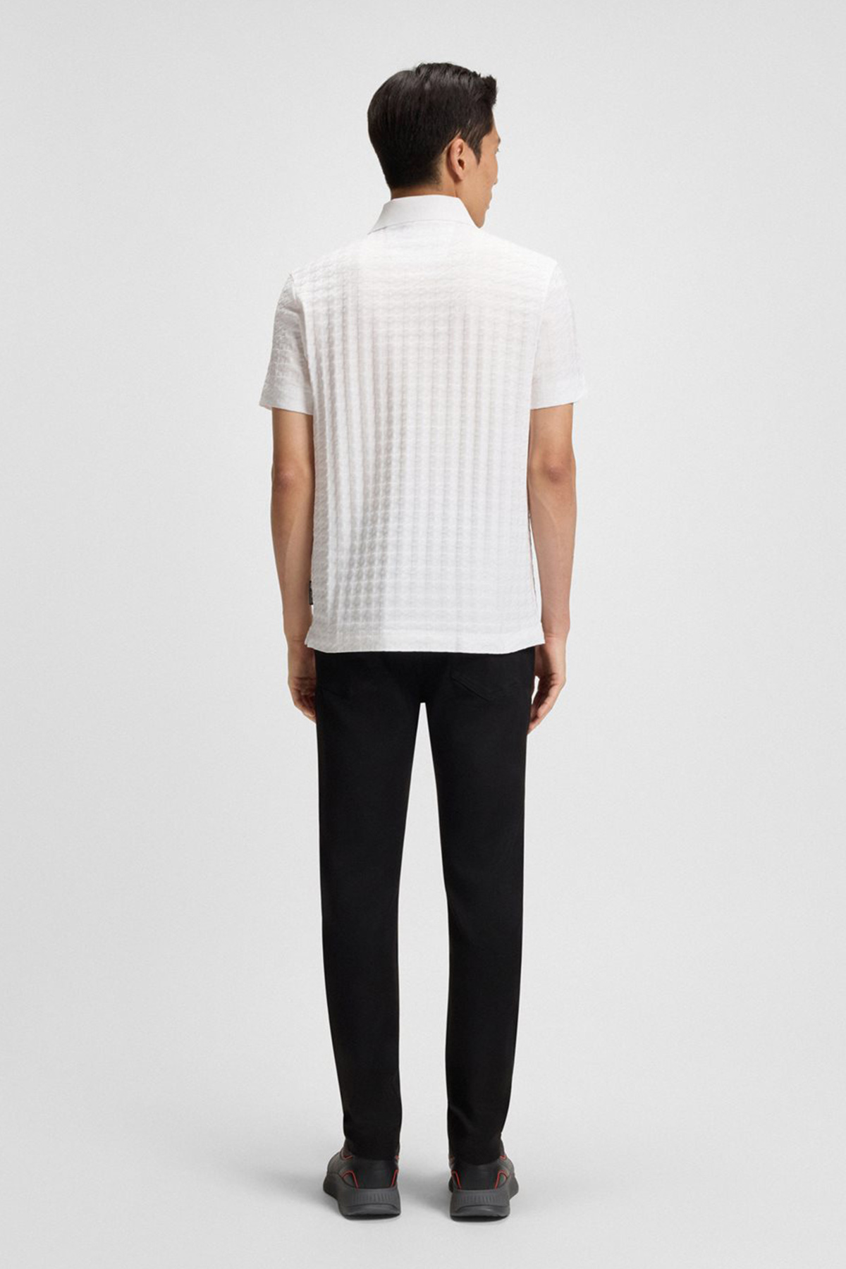 Polo Porsche x BOSS En Algodón Mercerizado Con Jacquard De Pata De Gallo image number 3