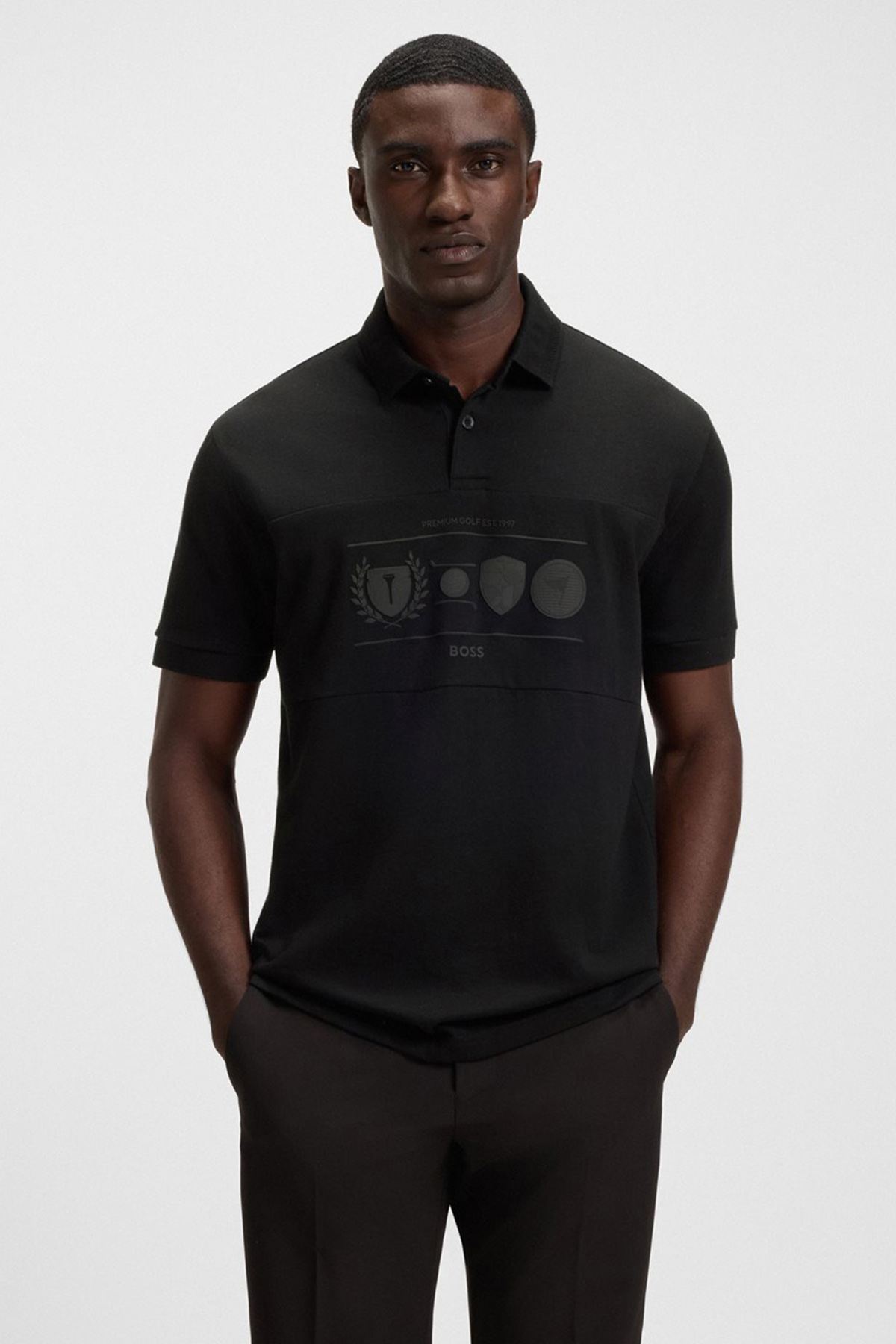 Polo De Corte Relajado De Algodón Con Estampado De Golf