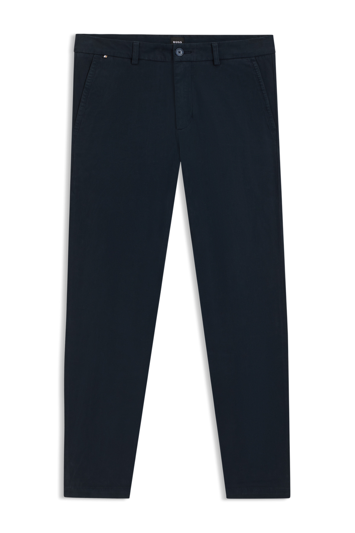 Pantalón Slim Fit De Sarga De Algodón Elástico image number 4