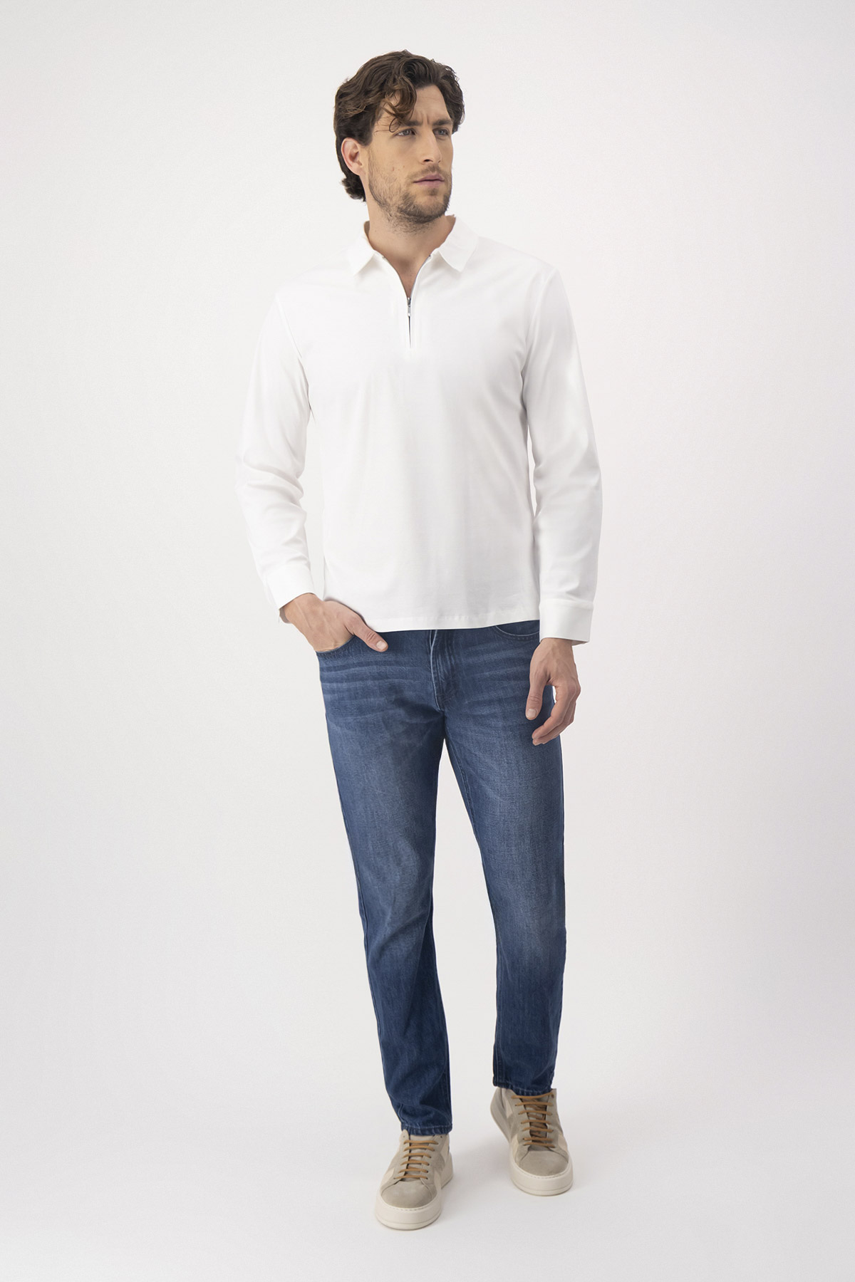 PLAYERA TIPO POLO MERCERICED COTTON CONTEMPORARY FIT image number 3