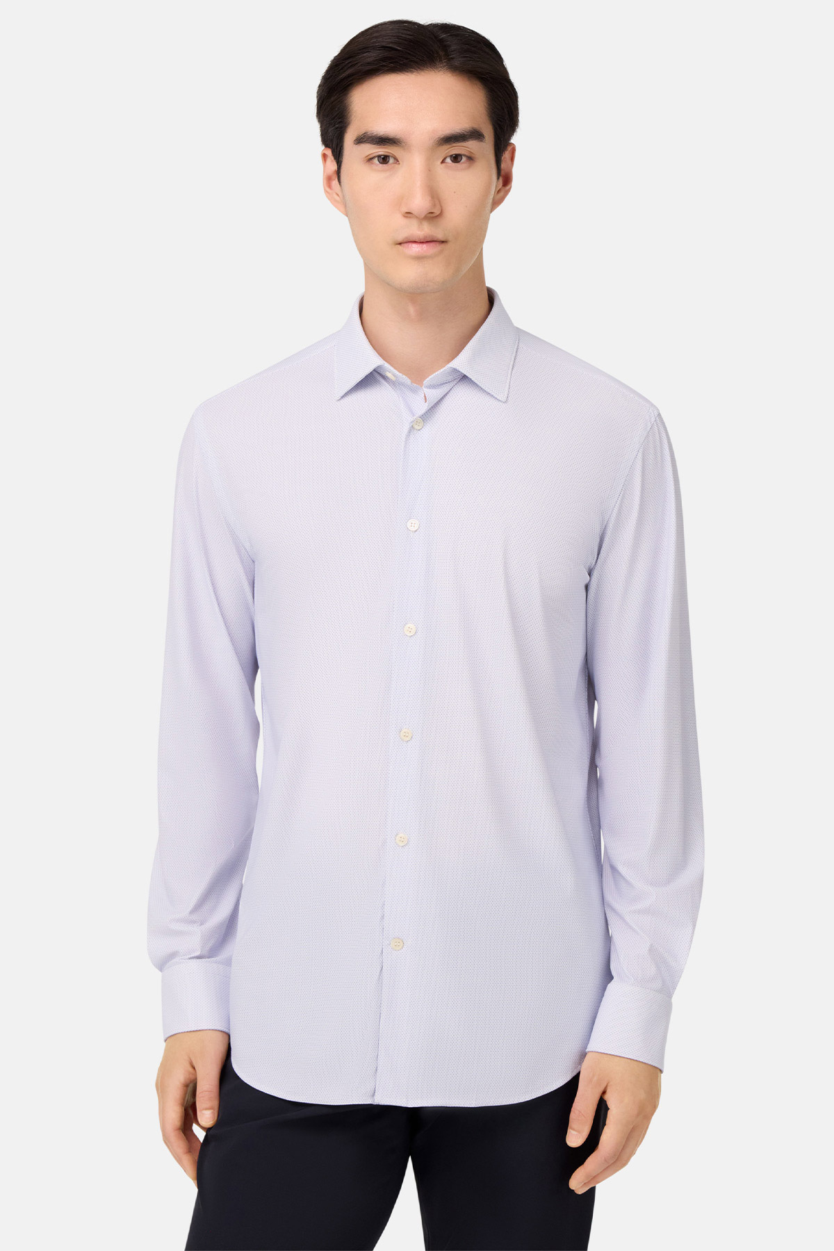 Camisa De Nailon Elástico Slim Fit