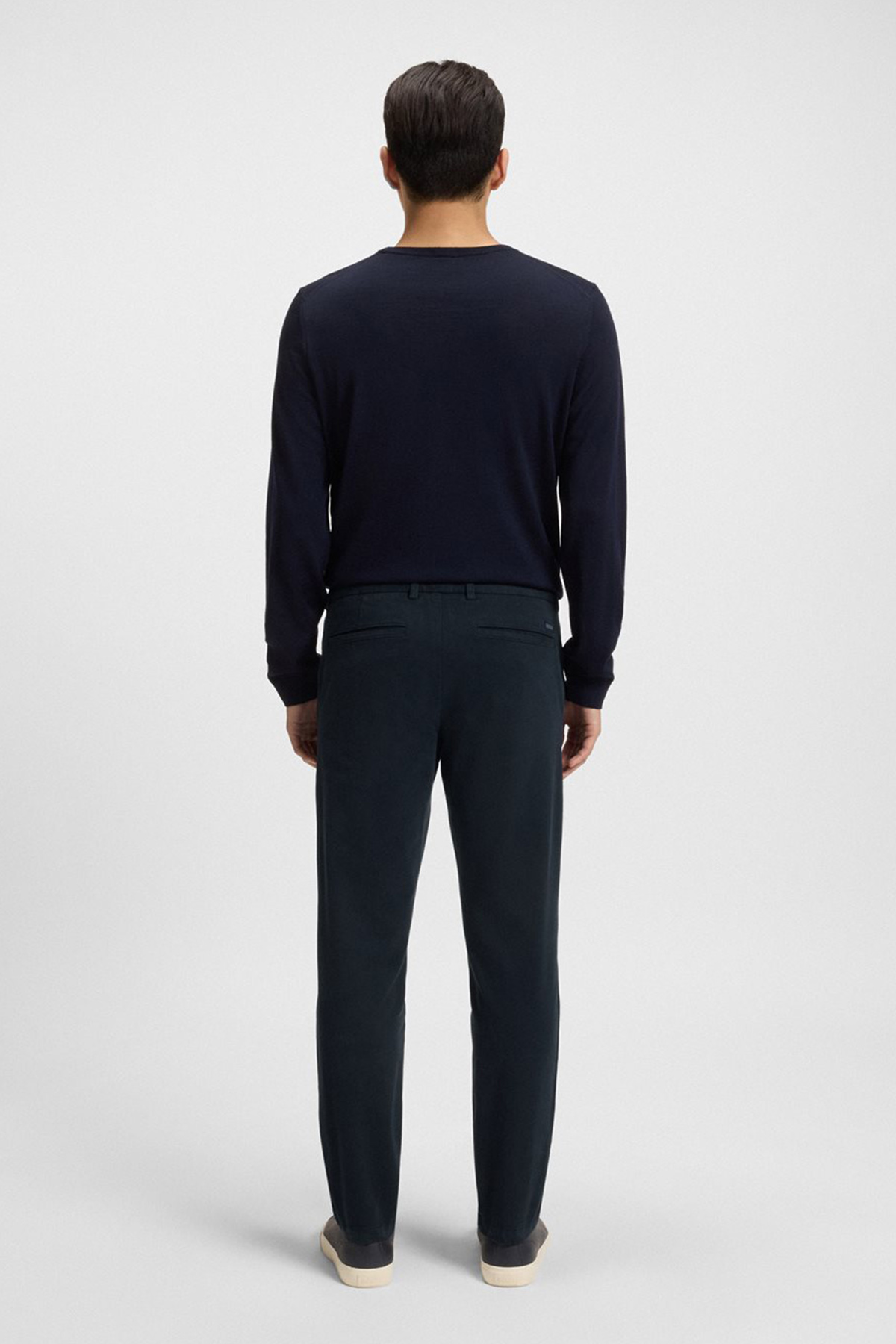 Pantalón Slim Fit De Sarga De Algodón Elástico image number 2