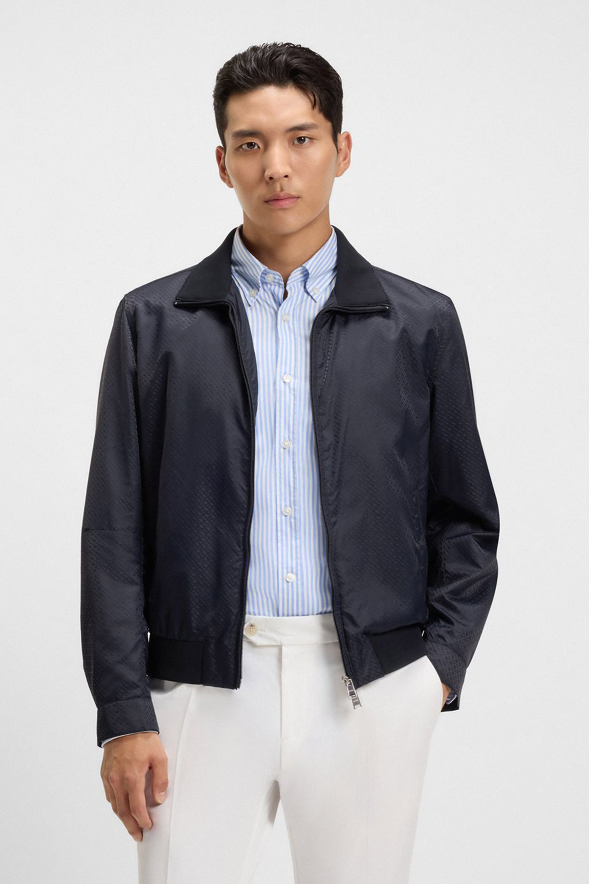 Cazadora Repelente Al Agua Con Jacquard De Monogramas