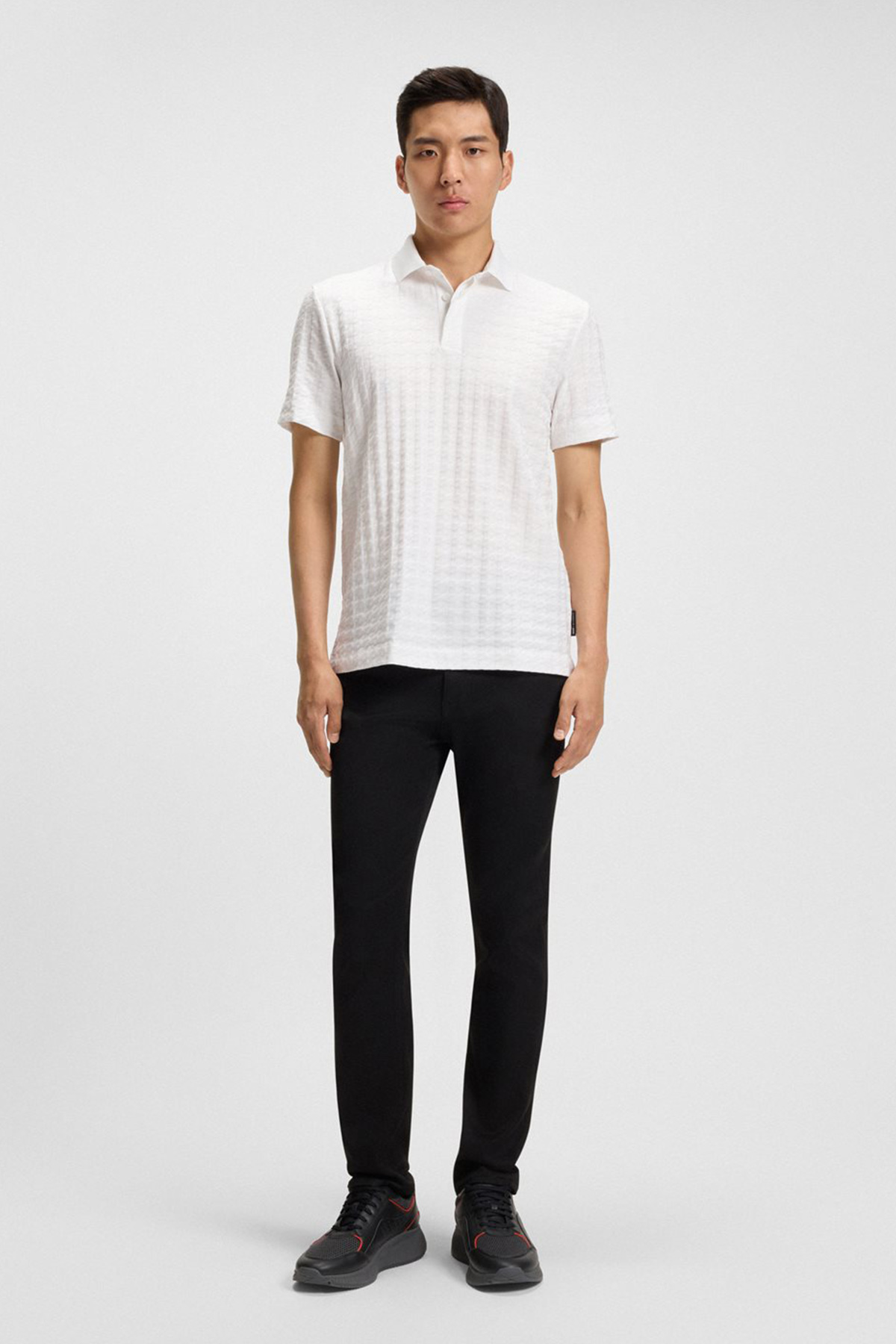 Polo Porsche x BOSS En Algodón Mercerizado Con Jacquard De Pata De Gallo image number 2