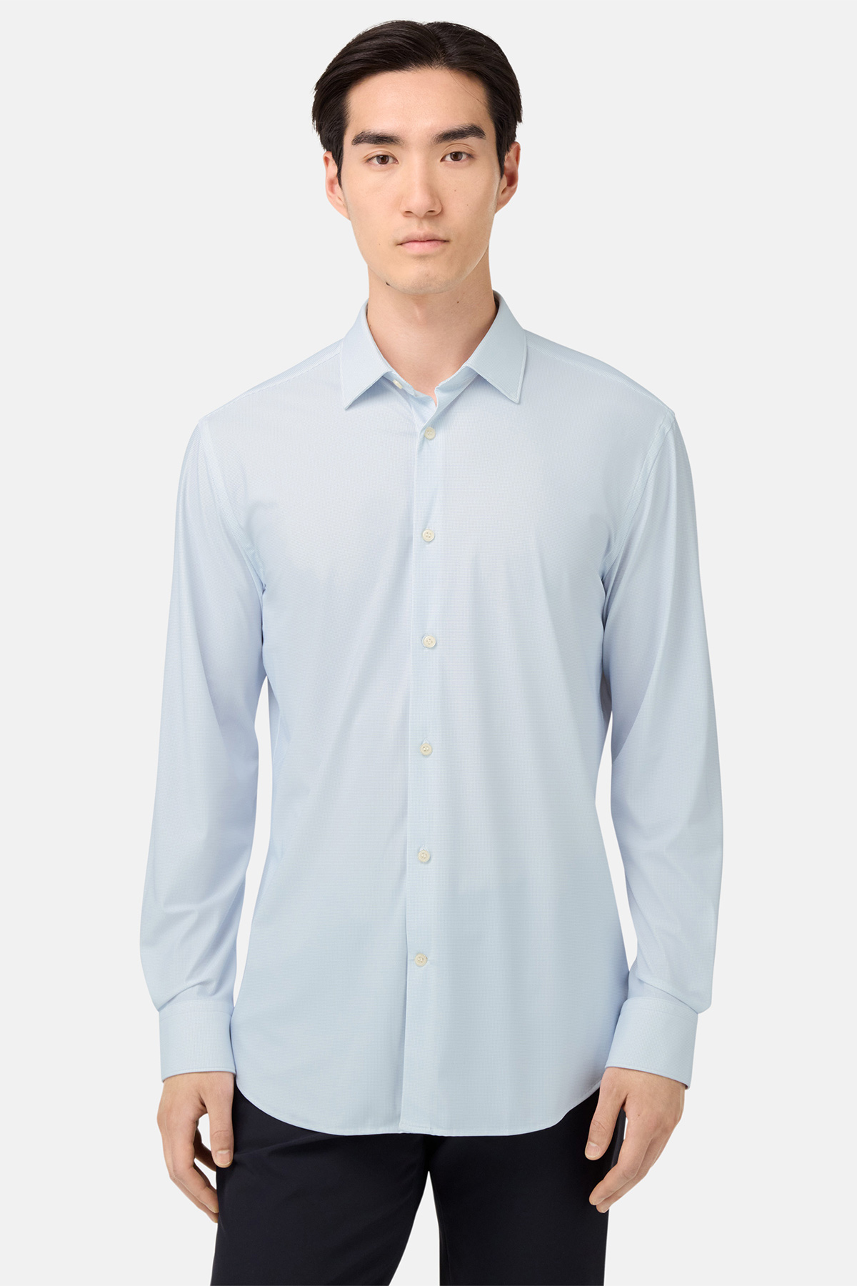 Camisa De Nailon Elástico Slim