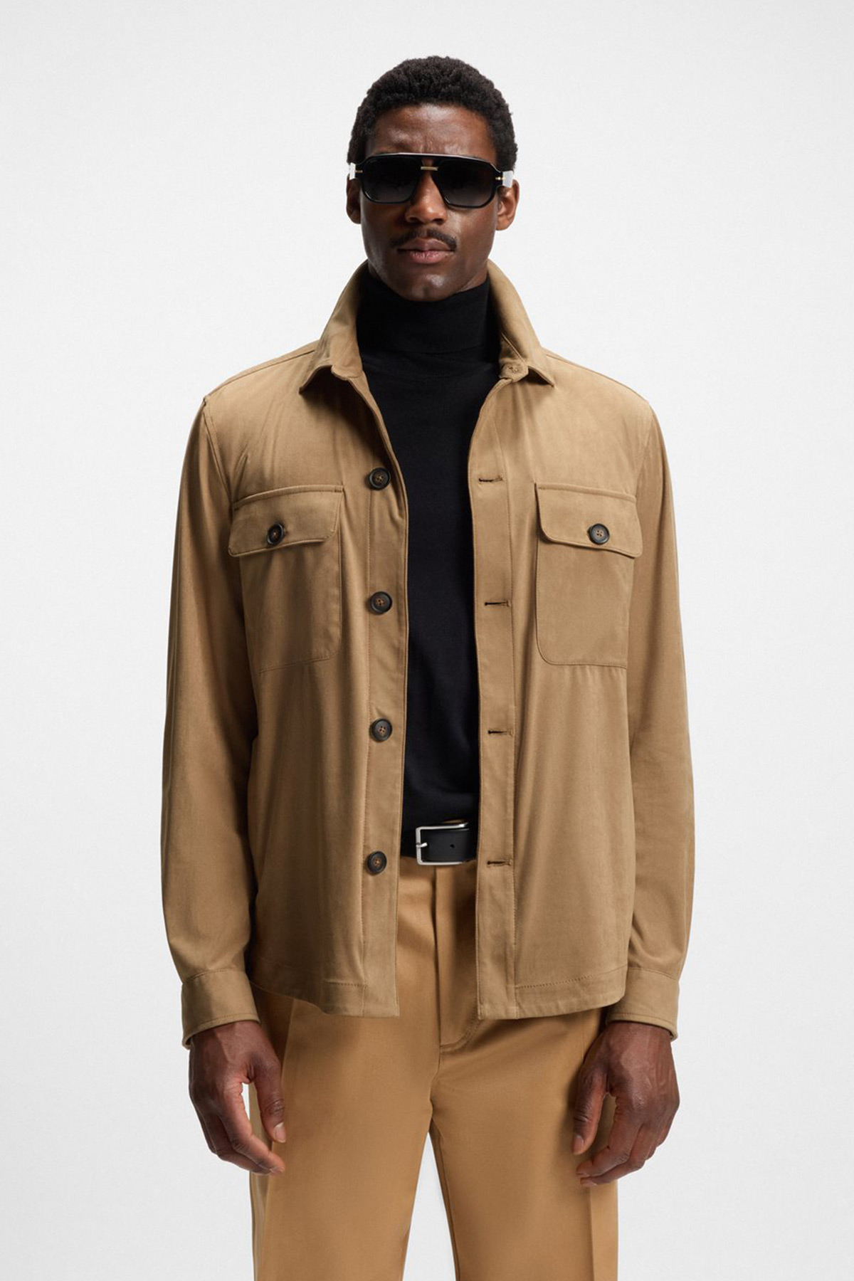 Sobrecamisa De Corte Relajado En Tejido Elástico